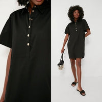 Pomander Place NEW Black Oakley Short Sleeve Relaxed Fit Mini Dress Size XS