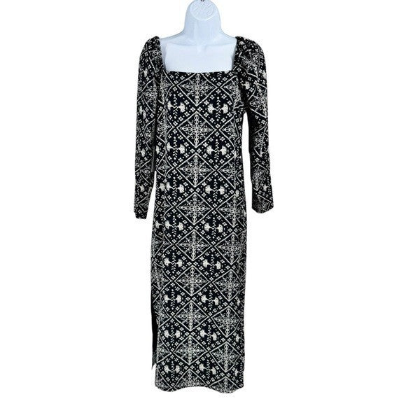 Tuckernuck NEW Hyacinth House Square Neck Sabrina Long Sleeve Midi Dress Size S
