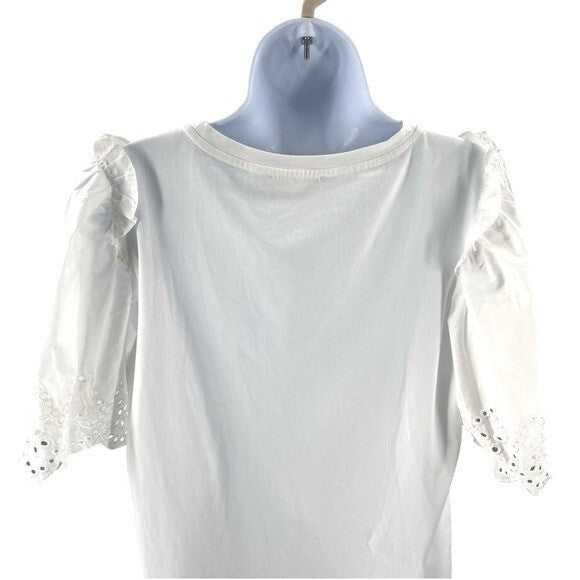 Hyacinth House | NEW White Eyelet Mollie Short Sleeve Blouse Size S