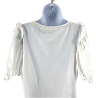 Hyacinth House | NEW White Eyelet Mollie Short Sleeve Blouse Size S