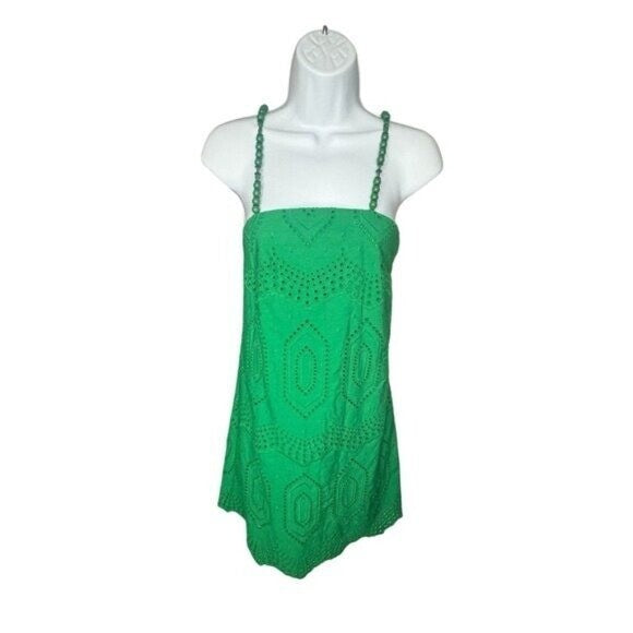 Hyacinth House NEW Green Eyelet Beaded Strap Mini Ibiza Cocktail Dress Size XXL