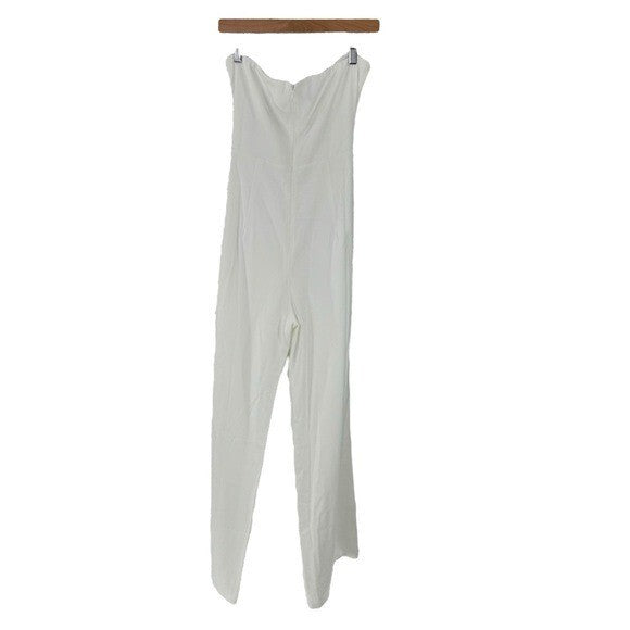Superdown | NEW Jordan Tie Waist Jumpsuit in White Size L
