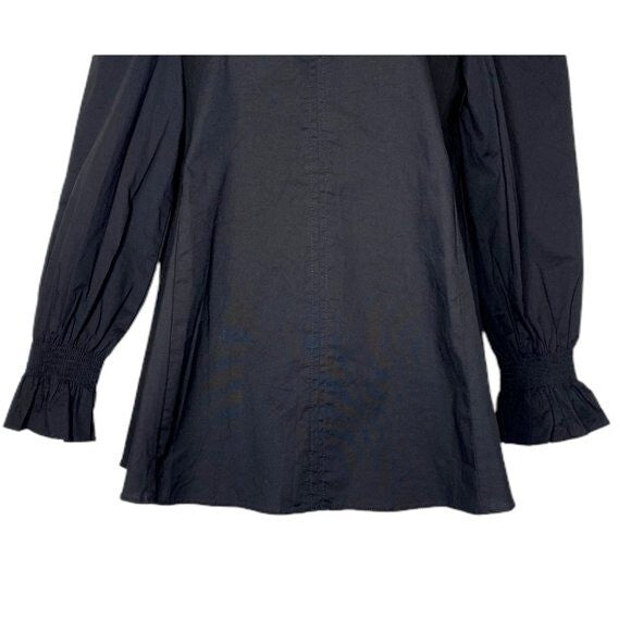 Pomander Place | NEW Easton Swing V Neck Long Sleeve Blouse in Black Size XS