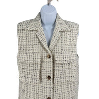 Anine Bing NEW Aiden Ivory Tweed Sleeveless Retro Classic Mini Dress Size XS