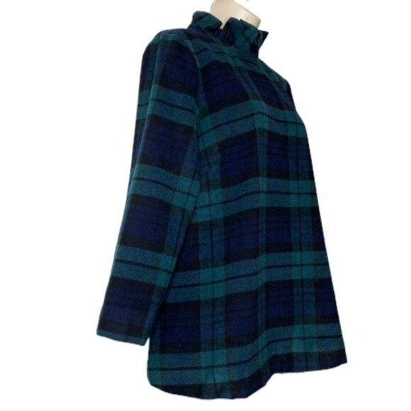 Tuckernuck | NEW Blackwatch Plaid Schoolgirl Bow Wool Faye Blouse Size XS