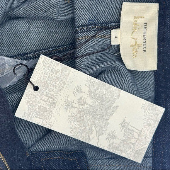 Tuckernuck x India Hicks NEW Dark Denim Palladium Wide Flare Leg Jeans Size 4