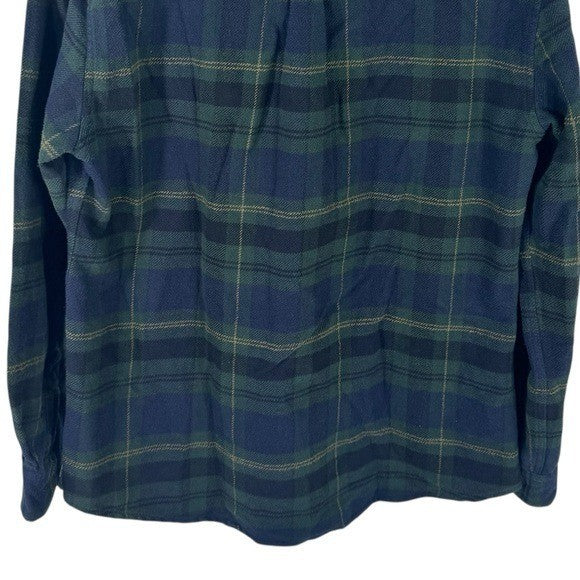 Barbour NEW Mens Snowcap Tailored Button Down Flannel Shirt Blue Green Size L