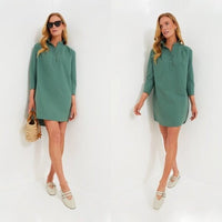 Pomander Place | NEW Green Polly Collared Preppy Shirt Dress Size XXL