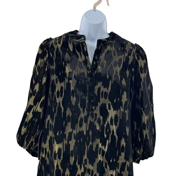 Pomander Place NEW Metallic Velvet Burnout Samantha Party Mini Dress Size M