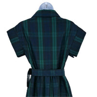 Tuckernuck NEW Blackwatch Chloe Plaid Navy Green Classic Midi Dress Size S