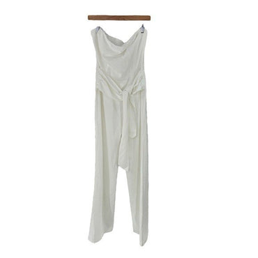 Superdown | NEW Jordan Tie Waist Jumpsuit in White Size L