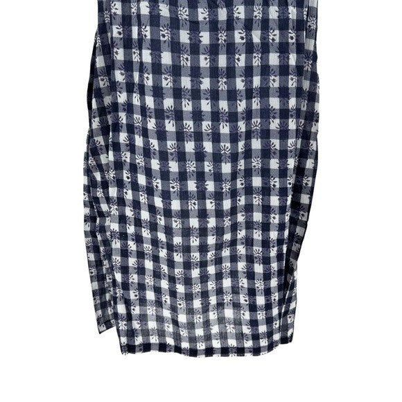 Tuckernuck NEW Tnuck Beach Embroidered Blue Check Gingham Toulon Coverup Size L