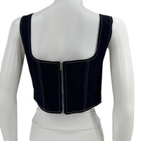 REMI x REVOLVE NEW Yuval Corset Top in Denim Blue Size Large