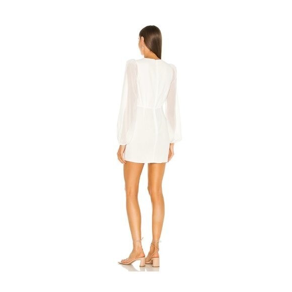 NBD NEW Arijana Cut Out Formal Party Long Sleeve Mini Dress in White Size S