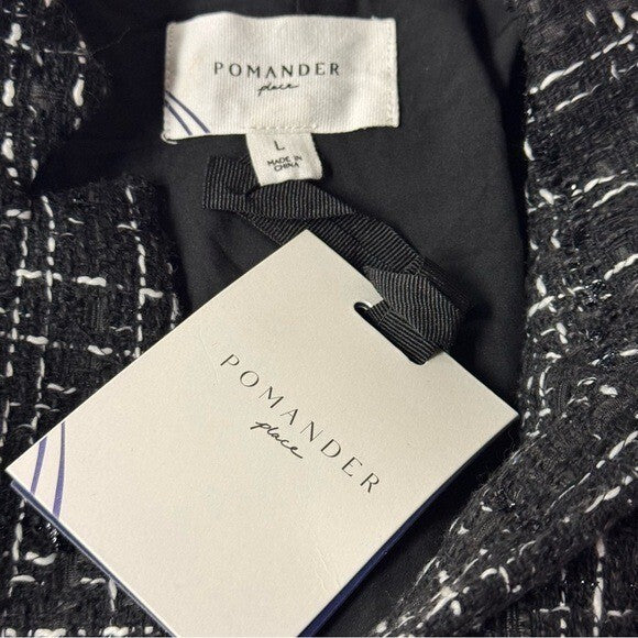 Pomander Place NEW Black Tweed Stacie Preppy Retro Blazer Mini Dress Size L