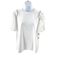 Hyacinth House | NEW White Eyelet Mollie Short Sleeve Blouse Size S
