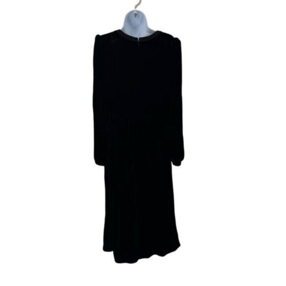 Saloni NEW Velvet Camille Bows Long Sleeve Formal Elegant Midi Dress Size 0