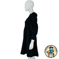 Pomander Place NEW Black Andie Puff Long Sleeve Square Neck Mini Dress Size XS