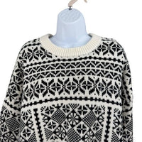 Tuckernuck NEW Charcoal and Cream Fair Isle Sandwick Pullover Sweater Size S