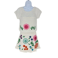 Tuckernuck Love the Label NEW Leighton Crochet Matching Set Ivory Floral Size XS