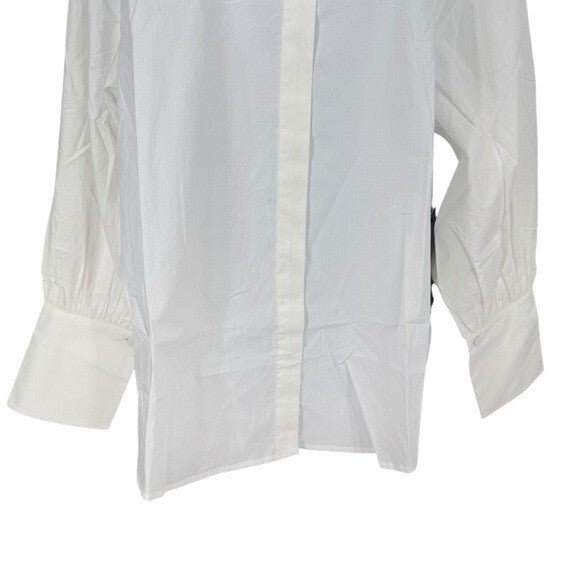 Tuckernuck x India Hicks NEW White Cotton Britwell Button Down Blouse Size M