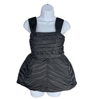 Kate Spade NEW Black Bold Zebra Jacquard Square Neck Peplum Blouse Top Size 0