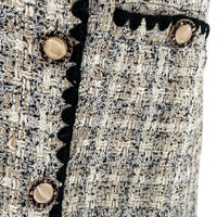 Pomander Place NEW White Tweed Retro Josephine Mini Dress in White Black Size S