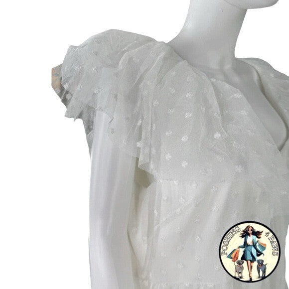 Tuckernuck | NEW White Onyx Tulle Giselle Formal Embroidered Maxi Gown Size S