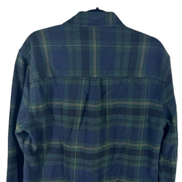Barbour NEW Mens Snowcap Tailored Button Down Flannel Shirt Blue Green Size L
