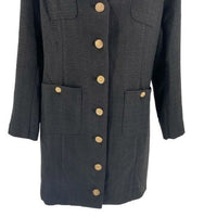 Pomander Place | NEW Black Tweed Keira Long Sleeve Mini Dress Size XL