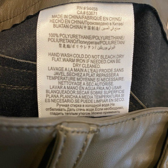 BCBGeneration | NEW Straight Cut Cropped Vegan Leather Pant in Olive Size XS