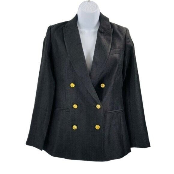 Tuckernuck NEW Black Diana Double Breasted Oversized Boxy Fit Blazer Size XXS