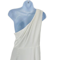 ELLIATT NEW Cassini Satin Formal One Shoulder Midi Dress in Ivory Size L