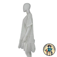 Sea New York NEW White Elysse Embroidery Oversized Short Sleeve Tunic Size Large