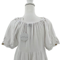 Petal & Pup NEW Hawkins Gauzy Off the Shoulder Mini Dress in White Size 2