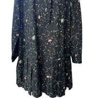 Tuckernuck NEW Campden Vine Tate Black Long Sleeve Pleated Mini Dress Size XS