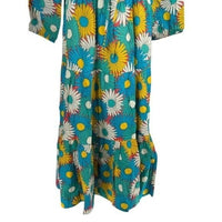 Tuckernuck NEW Salty Paloma Blue Daisy Retro Long Sleeve Caftan Size XS