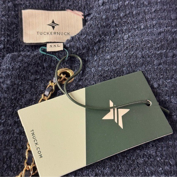 Tuckernuck | NEW Navy Tie Tweed Kelly Notched Neckline Mini Dress Size XXL