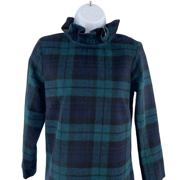 Tuckernuck NEW Blackwatch Daphne Plaid Wool Blend Long Sleeve Mini Dress Size XS