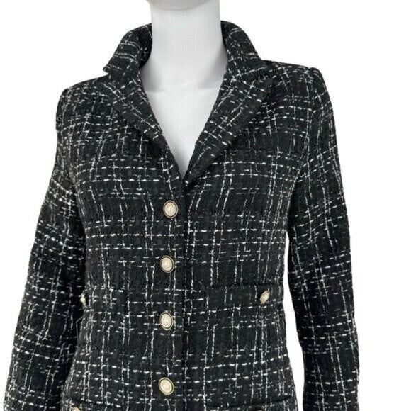 Pomander Place NEW Black Tweed Stacie Preppy Retro Blazer Mini Dress Size XL