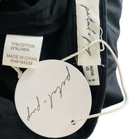 Petal & Pup NEW Monrow Black Preppy Long Sleeve Linen Midi Shirt Dress Size 4