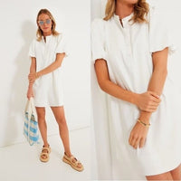 Pomander Place White Carly Henley Casual T Shirt Mini Dress Size XL