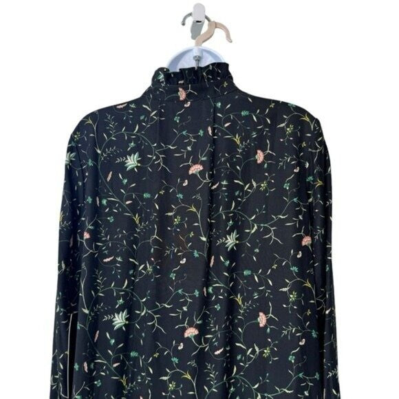 Tuckernuck NEW Campden Vine Tate Black Long Sleeve Pleated Mini Dress Size M