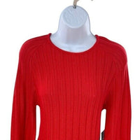 Pomander Place | NEW Red Adi Knit Round Neckline Bell Sleeve Mini Dress Size XS
