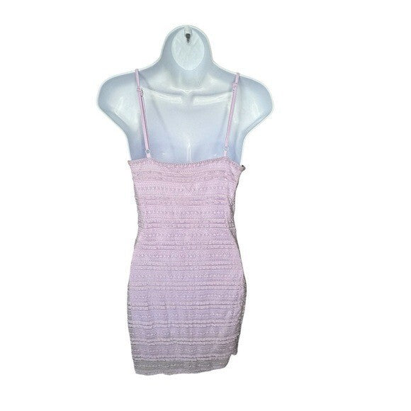 Superdown NEW Carissa Lavendar Purple Lace V Neck Bodycon Mini Dress Size M