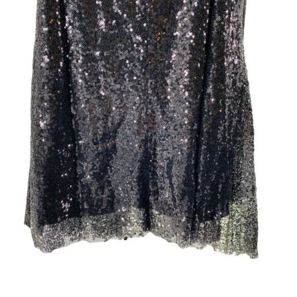 Petal & Pup | NEW Riri Sequin Cocktail V-Neckline Wrap Mini Dress Black Size L