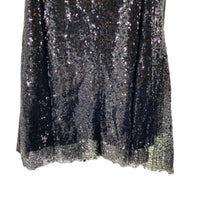 Petal & Pup | NEW Riri Sequin Cocktail V-Neckline Wrap Mini Dress Black Size L