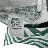 Tuckernuck Pomander Place NEW Green Stripe Linen Maryse Mini Caftan Dress Size M