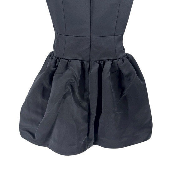 Tanya Taylor Black Noaki Embellished Sleeveless Drop Waist Mini Dress Size 0