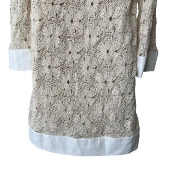 Tuckernuck NEW Tan Crochet Collier Collared Coastal Mini Dress Size L